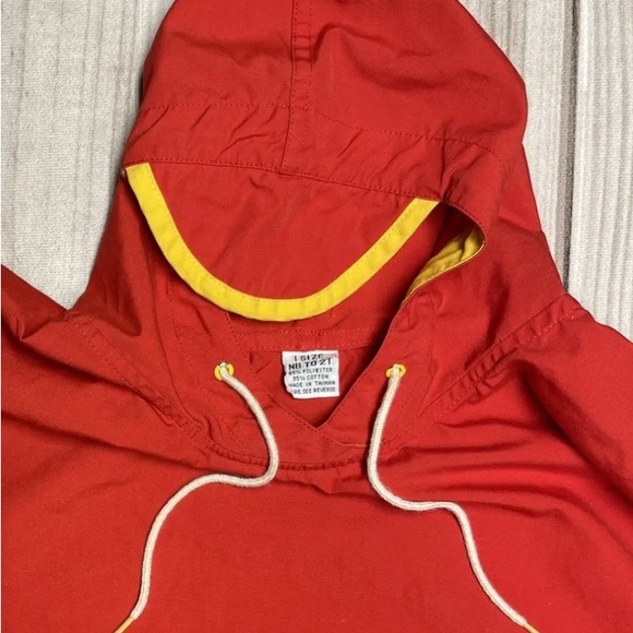 Vintage Water Babies Size Newborn to 2T Raincoat Snap Side Poncho Red & Yellow - Picture 4 of 6